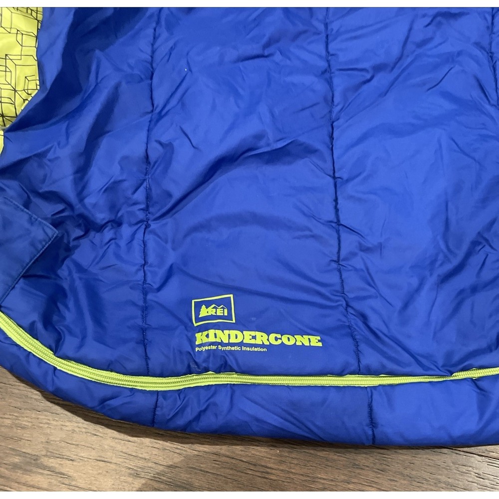 REI Co-op Kindercone 30F Sleeping Bag Kids Blue Mummy Synthetic Camping Bag